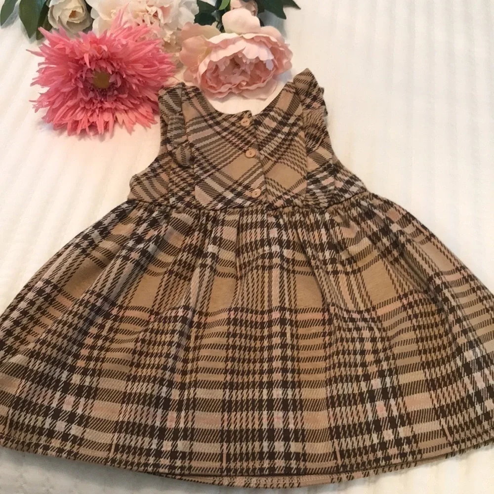 Nannette Brown Plaid Dress Size 18 Months Baby Girl